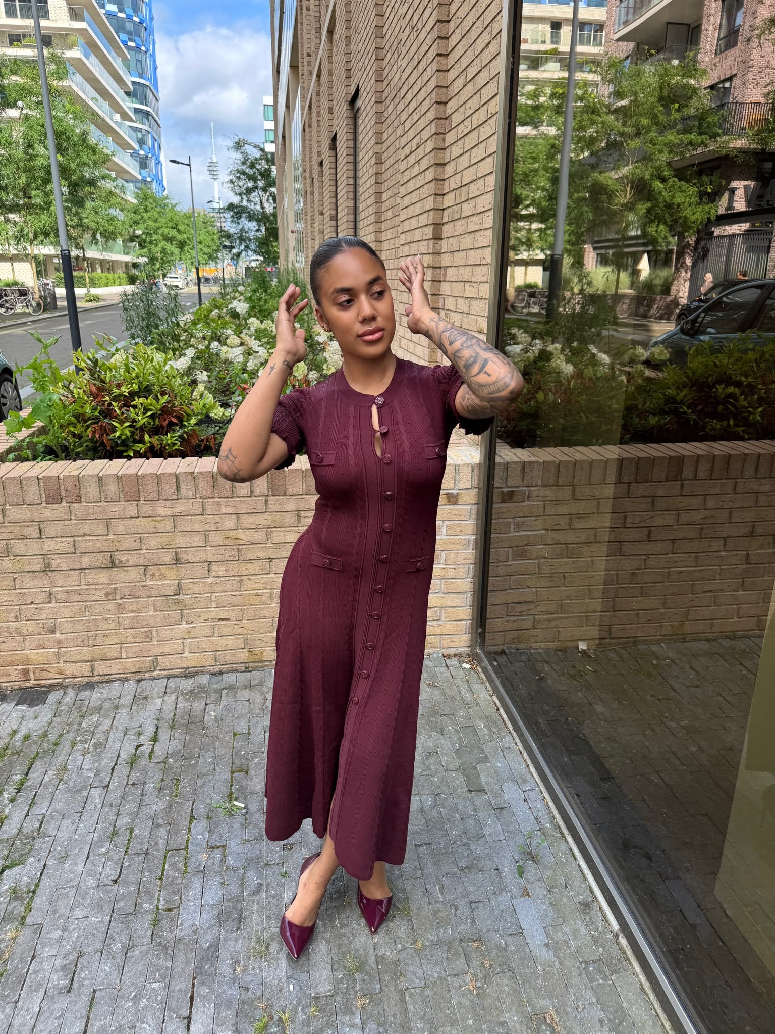 Bordeaux Midi Jurk